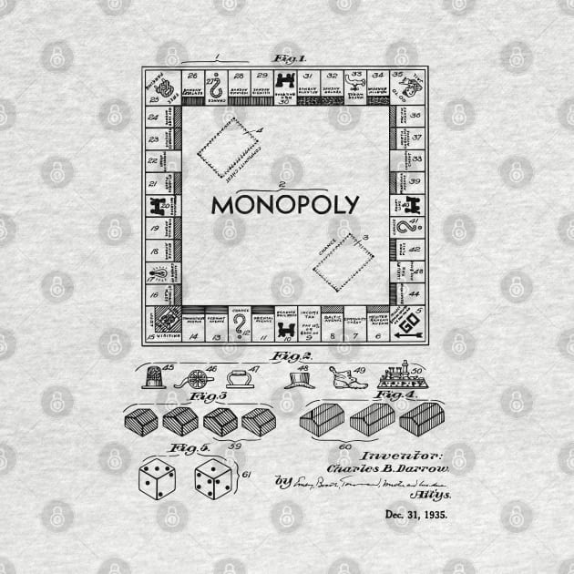 Monopoly Boardgamer Gift Patent Print by MadebyDesign